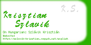 krisztian szlavik business card